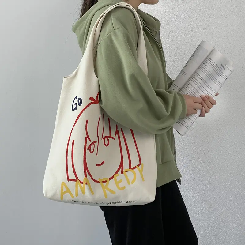 Women Canvas Shoulder Bag with Art Design Large Capacity — feature 6