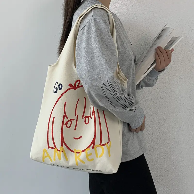 Women Canvas Shoulder Bag with Art Design Large Capacity — feature 7