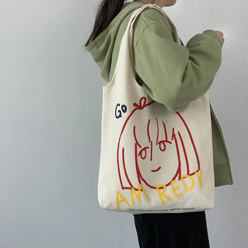 Women Canvas Shoulder Bag with Art Design Large Capacity — feature 8