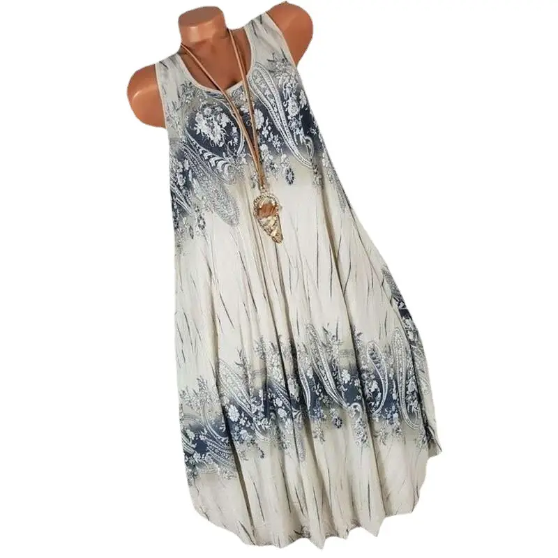 2023 Summer Women Digital Printed Pink Maxi Dress - Image 9