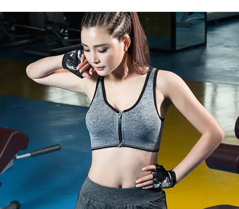Women Front Zipper Shockproof Running Vest for Gym Workout — feature 23
