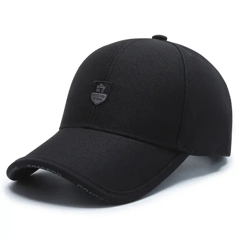 Men Black Baseball Cap Middle-aged Elderly