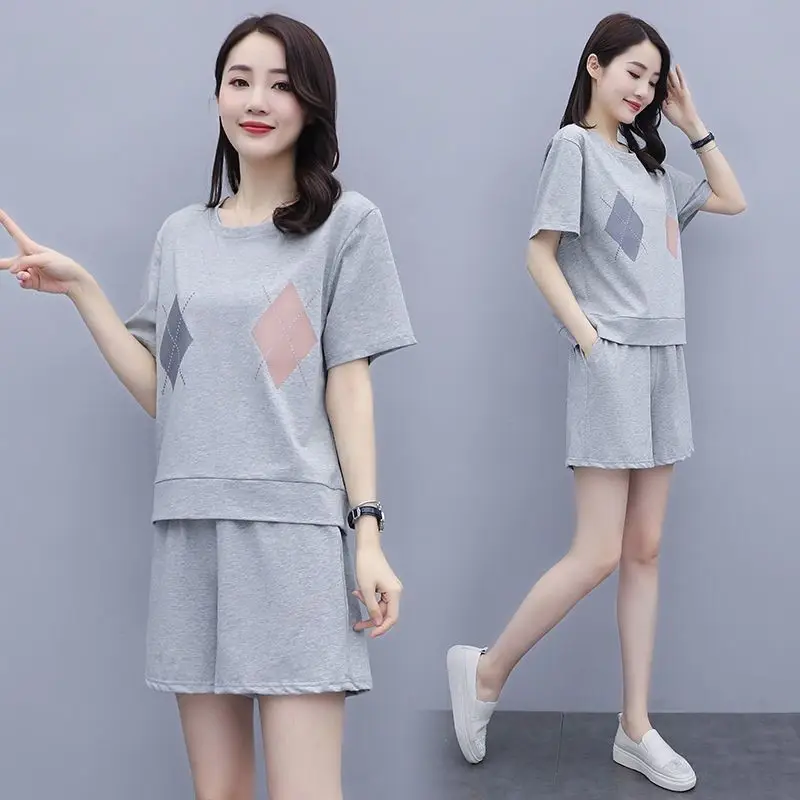 Women Casual Navy Shorts Set Large Summer Wear - Image 6