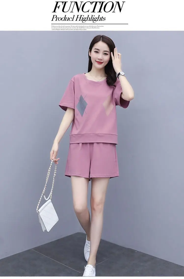 Women Casual Navy Shorts Set Large Summer Wear — feature 10