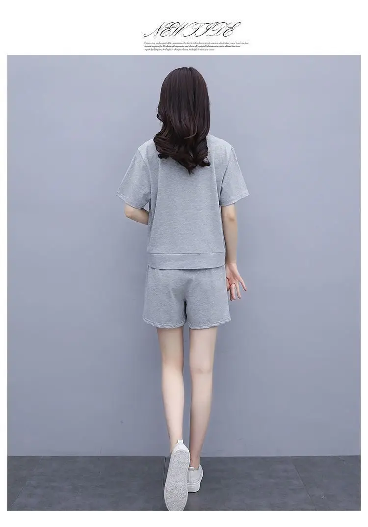 Women Casual Navy Shorts Set Large Summer Wear — feature 17