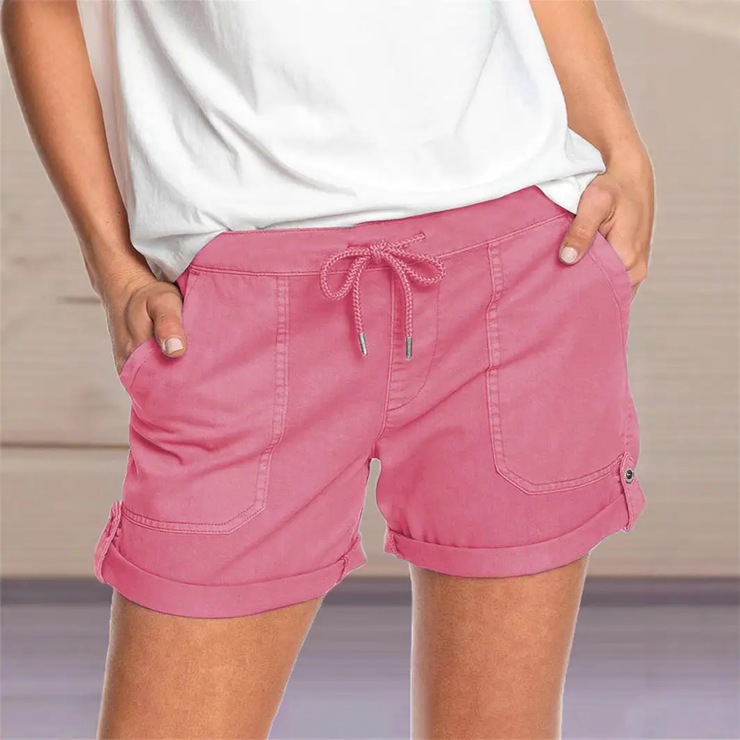 Women's Orange Polyester Casual Shorts 2025 - Image 9