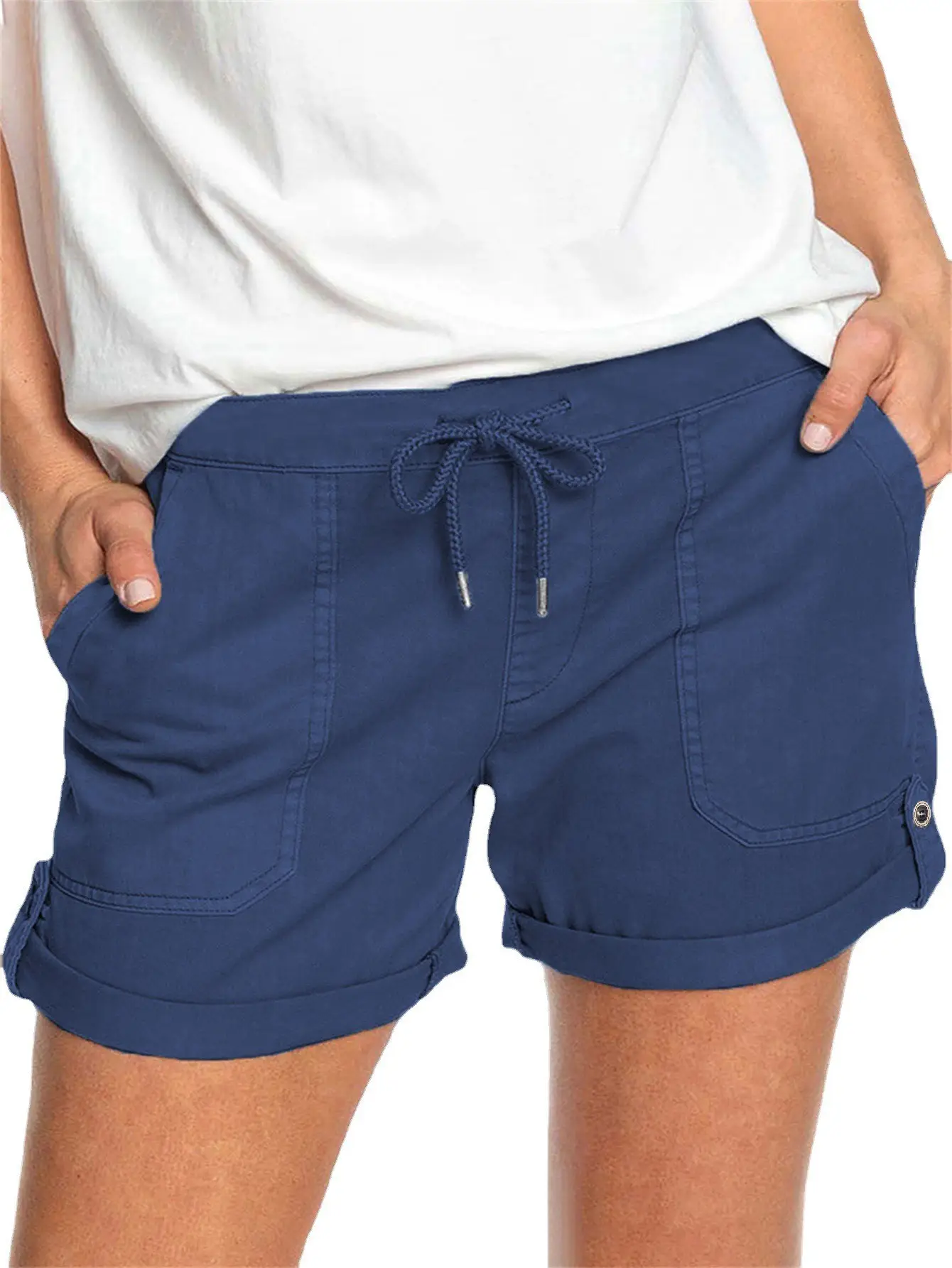 Women's Orange Polyester Casual Shorts 2025 - Image 4