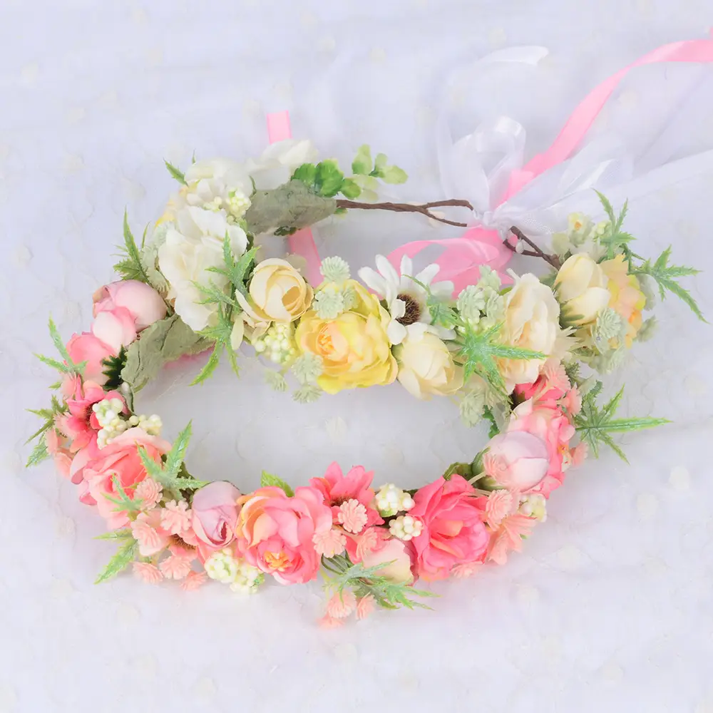 Pink Floral Crossbody Headband for Girls