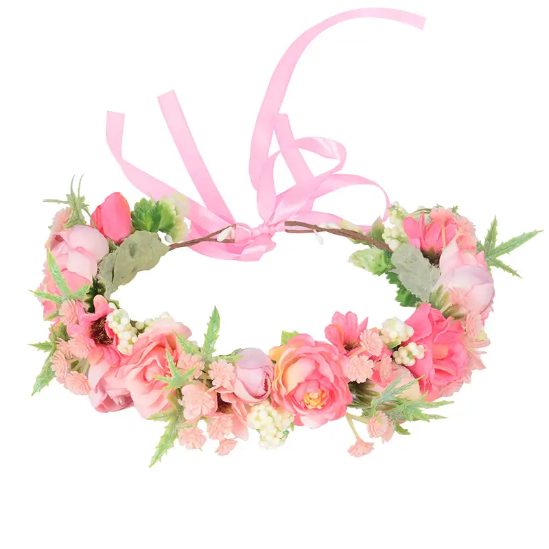 Pink Floral Crossbody Headband for Girls