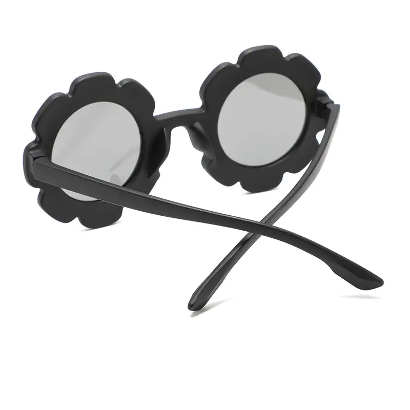 Kids Flower Sunglasses Black Polarized UV400 - Image 5