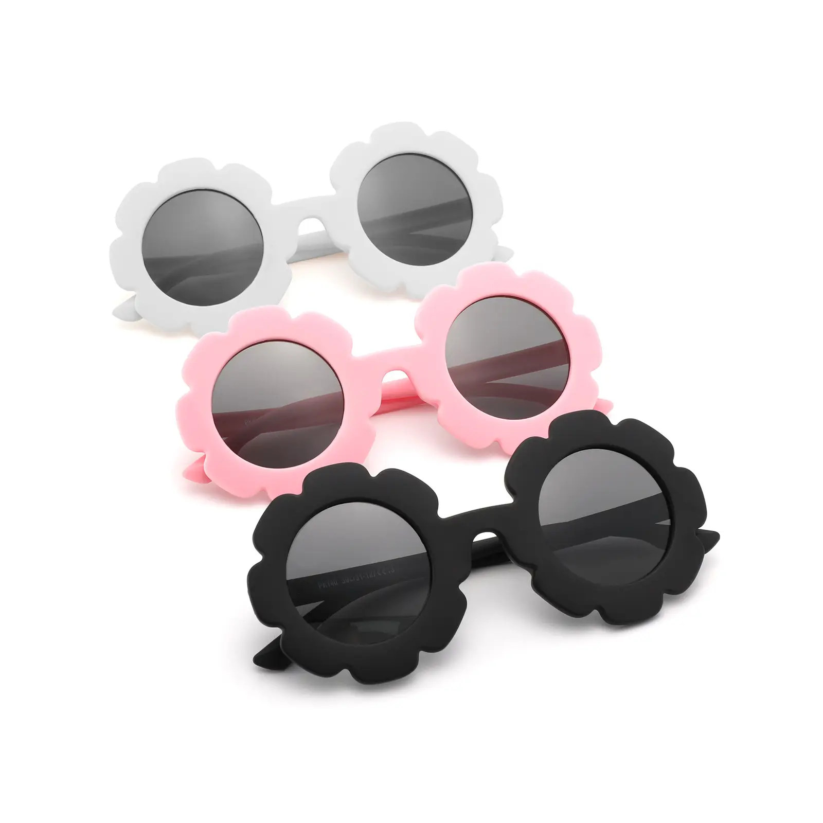 Kids Flower Sunglasses Black Polarized UV400 - Image 6