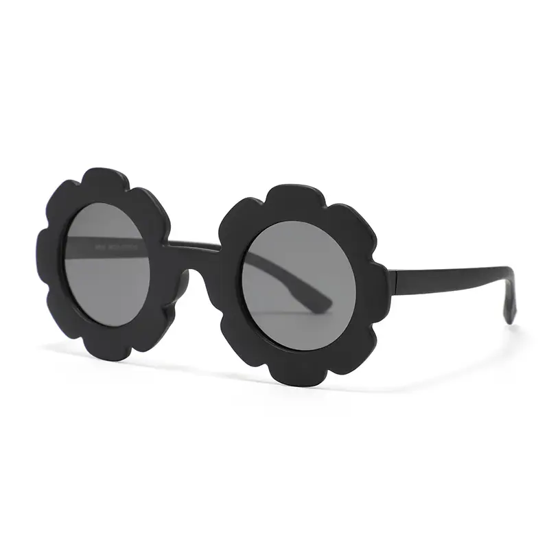Kids Flower Sunglasses Black Polarized UV400 - Image 7