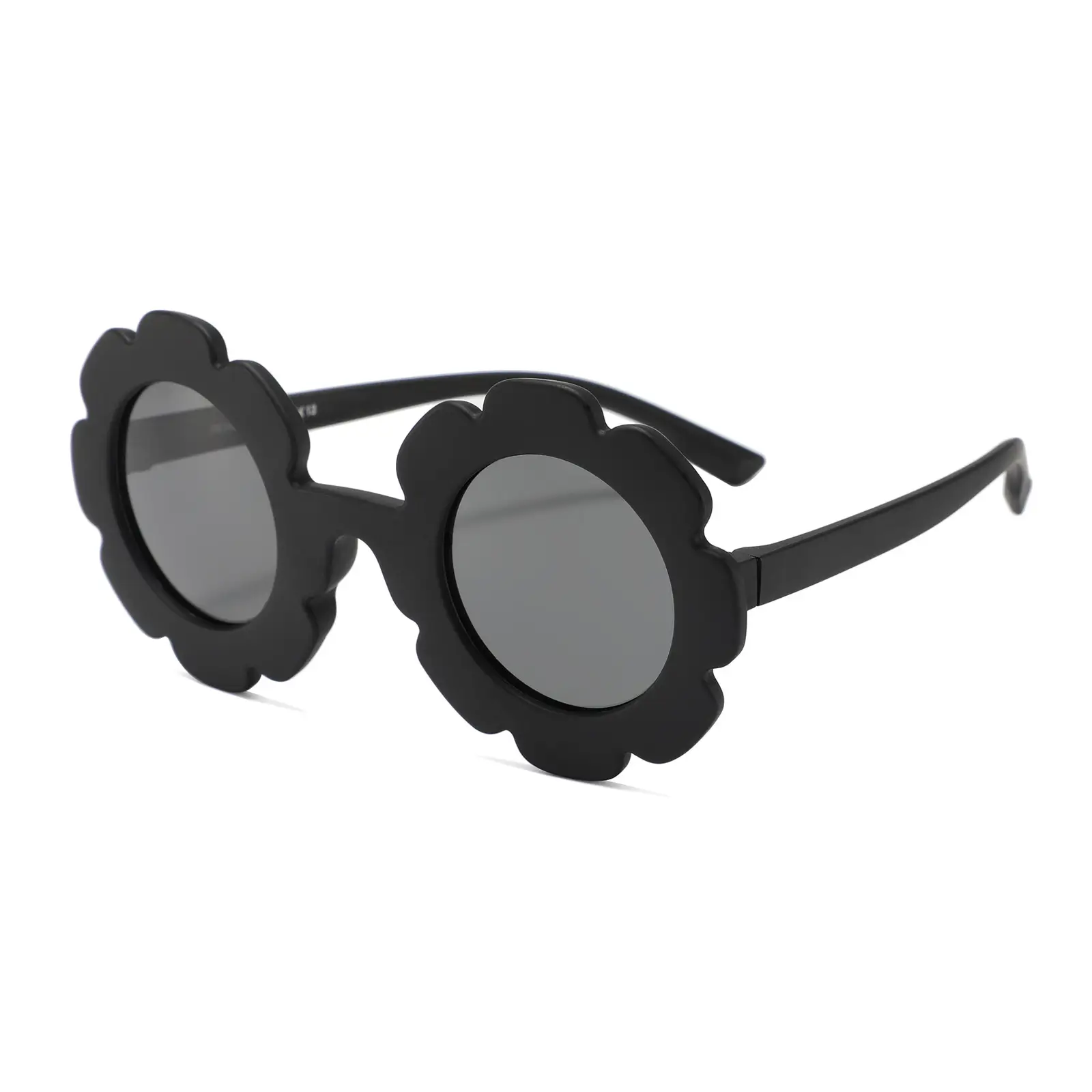 Kids Flower Sunglasses Black Polarized UV400 - Image 2