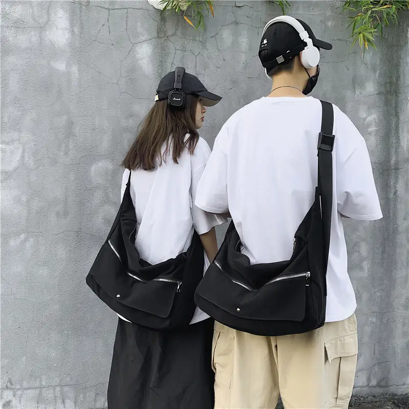 Black Crossbody Bag Women's Large Capacity Hong Kong Style - Image 4