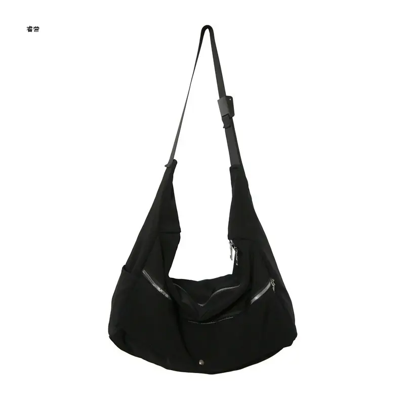 Black Crossbody Bag Women's Large Capacity Hong Kong Style - Image 6