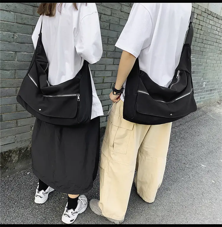 Black Crossbody Bag Women's Large Capacity Hong Kong Style — feature 19