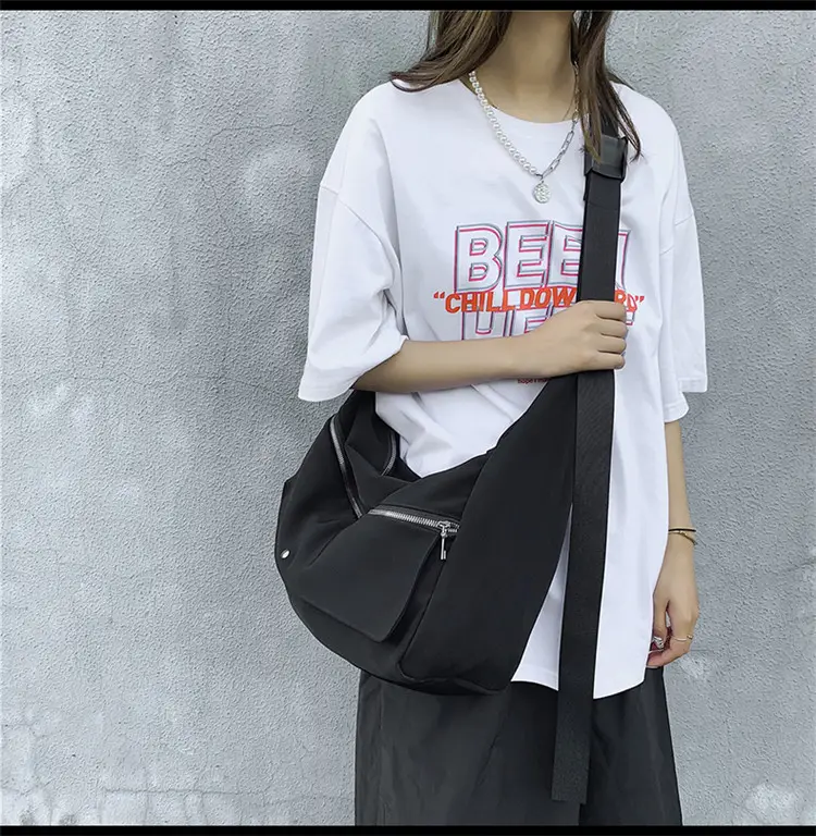 Black Crossbody Bag Women's Large Capacity Hong Kong Style — feature 24