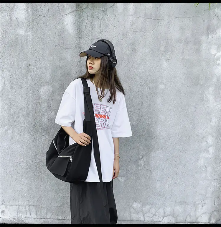 Black Crossbody Bag Women's Large Capacity Hong Kong Style — feature 26