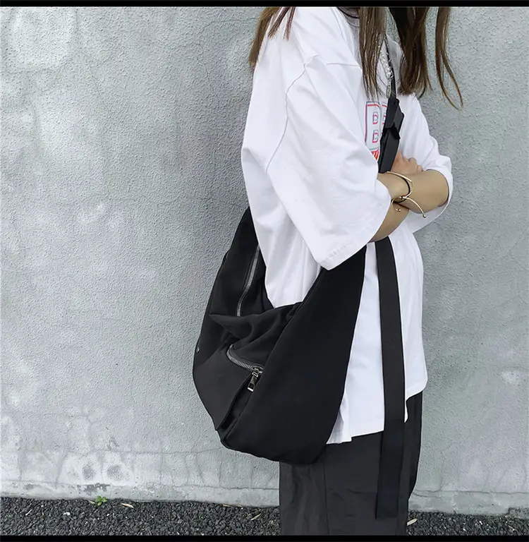 Black Crossbody Bag Women's Large Capacity Hong Kong Style — feature 29