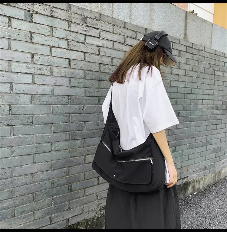 Black Crossbody Bag Women's Large Capacity Hong Kong Style — feature 32