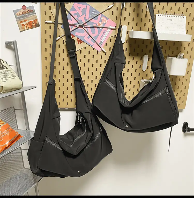 Black Crossbody Bag Women's Large Capacity Hong Kong Style — feature 35