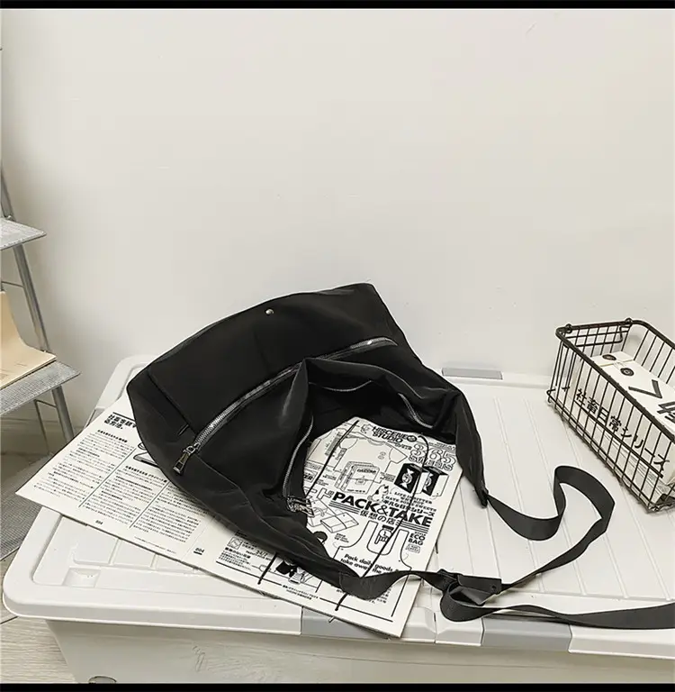 Black Crossbody Bag Women's Large Capacity Hong Kong Style — feature 38
