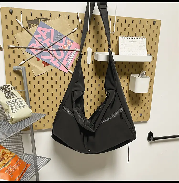 Black Crossbody Bag Women's Large Capacity Hong Kong Style — feature 42