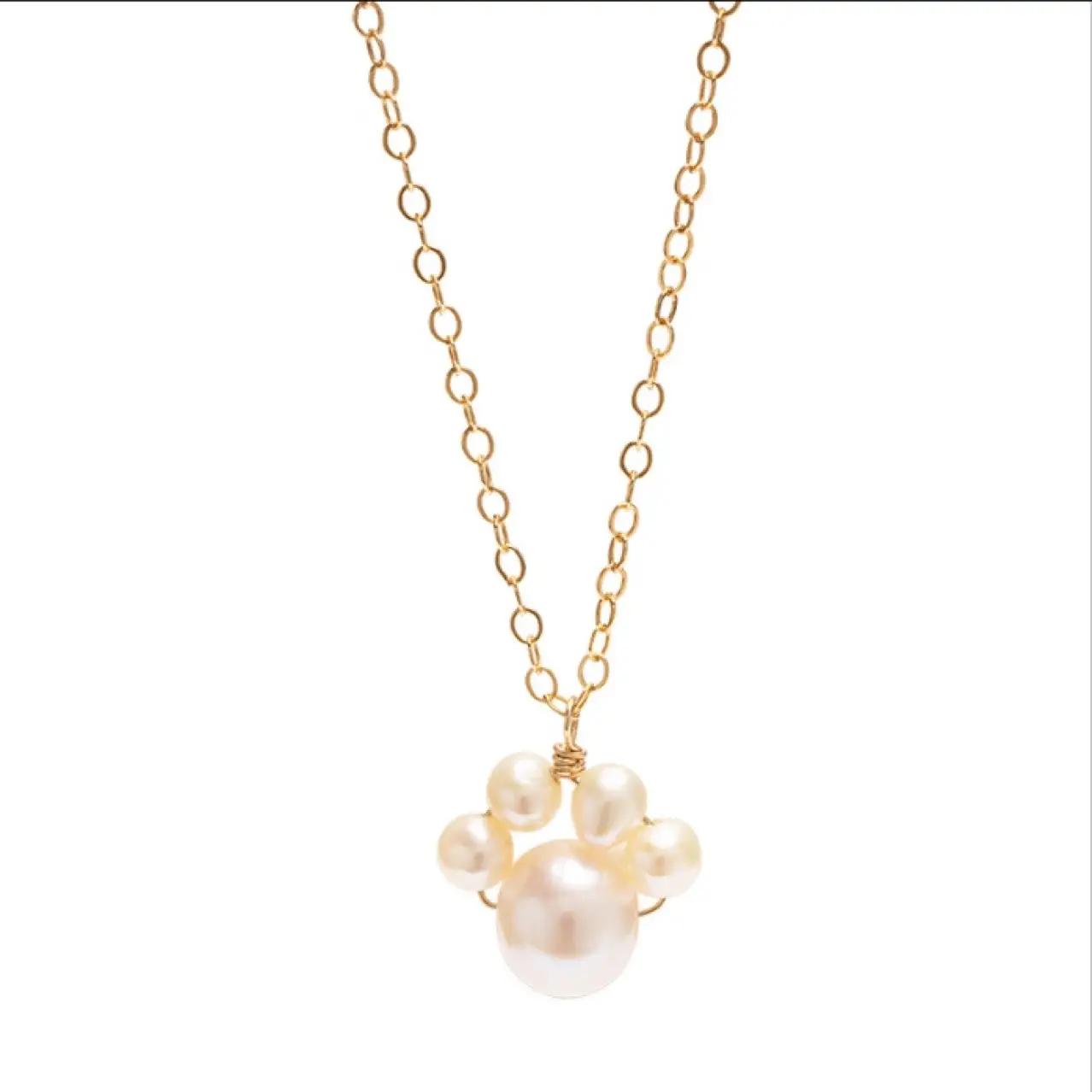 Natural Pearl Kitten Claw Necklace 14K Gold Collar — feature 10