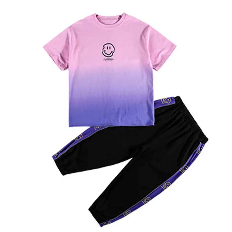 Kids Summer T-Shirt Shorts Set Blue Gradient Kids 2024 - Image 6