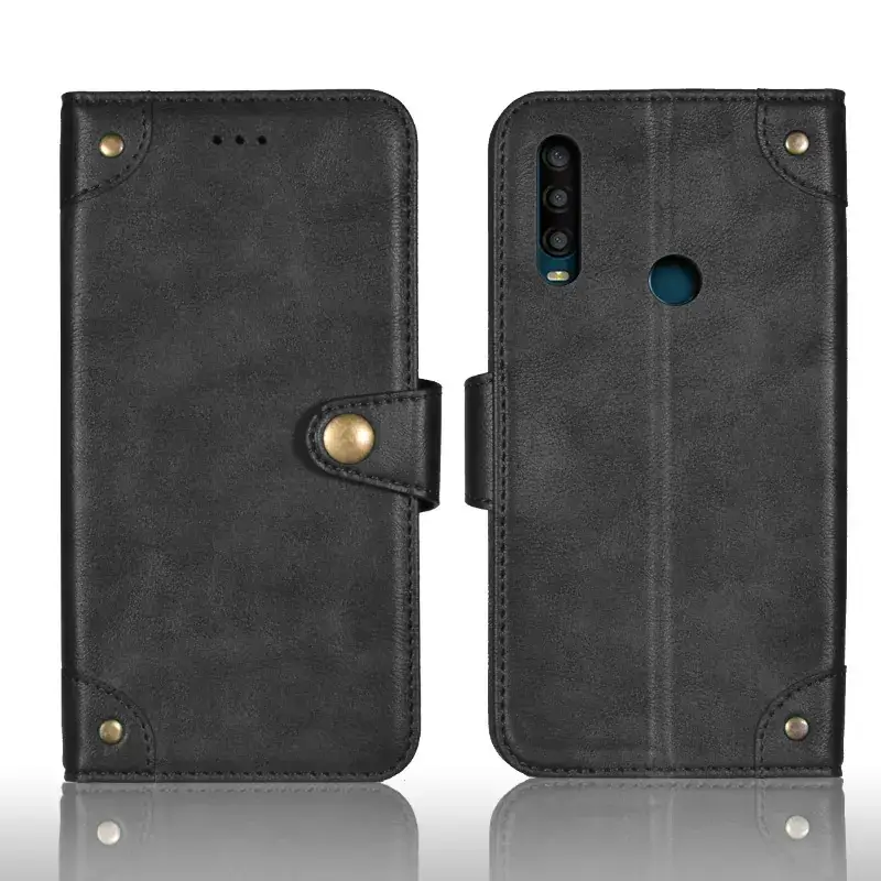 TCL L10 Lite Leather Phone Wallet Case with Liu Ding Buckle