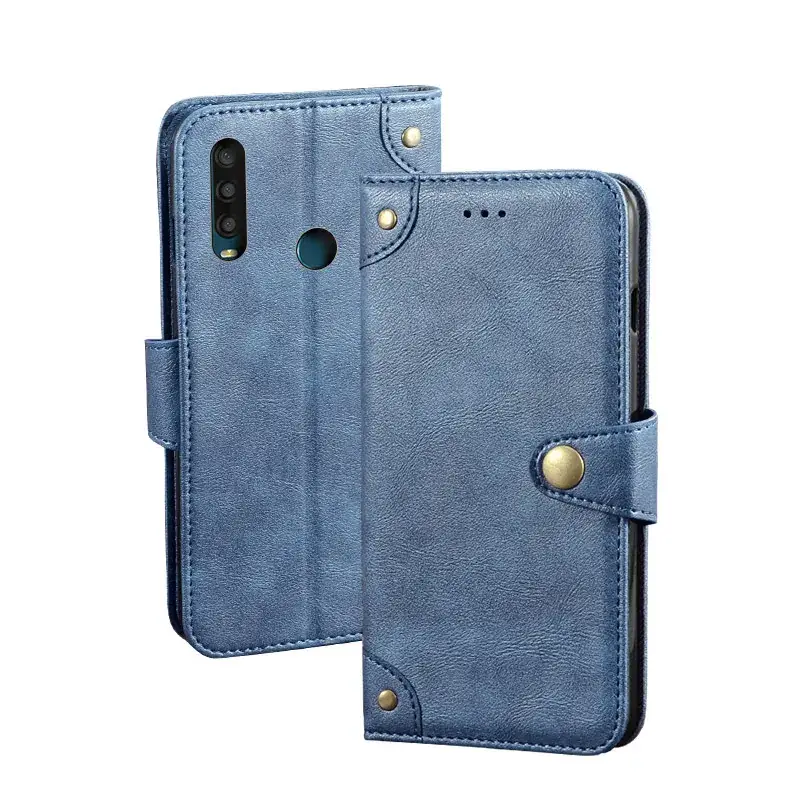 TCL L10 Lite Leather Phone Wallet Case with Liu Ding Buckle
