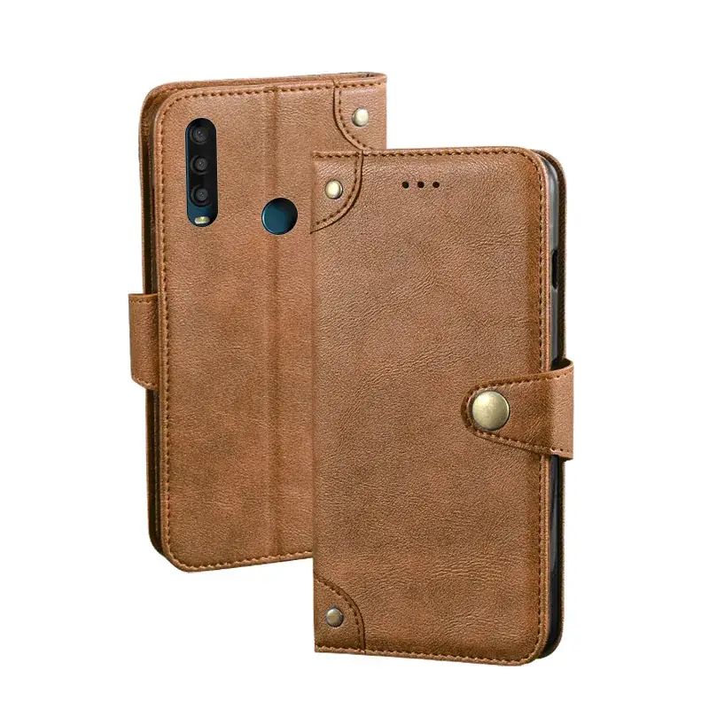 TCL L10 Lite Leather Phone Wallet Case with Liu Ding Buckle