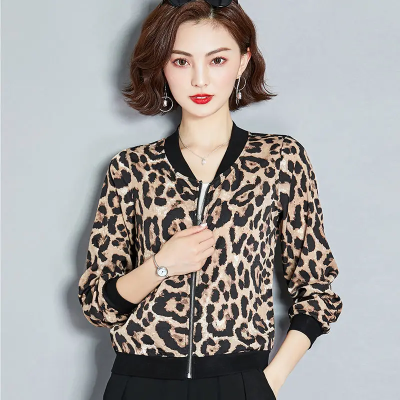 Chiffon Leopard Print Long Sleeve Jacket 2023 - Image 16