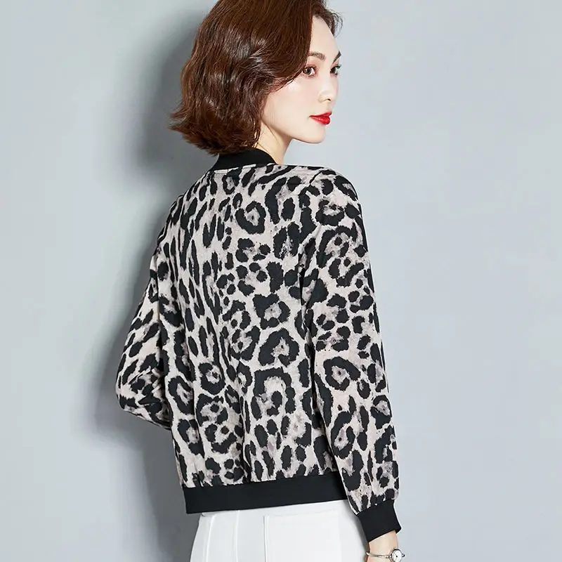 Chiffon Leopard Print Long Sleeve Jacket 2023 - Image 17