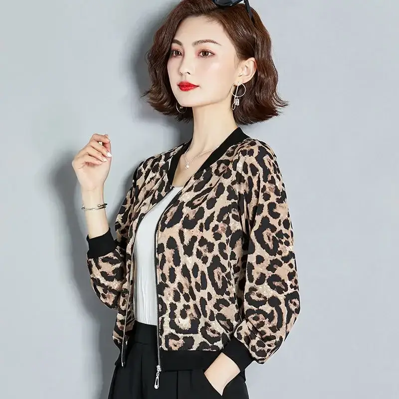 Chiffon Leopard Print Long Sleeve Jacket 2023 - Image 6