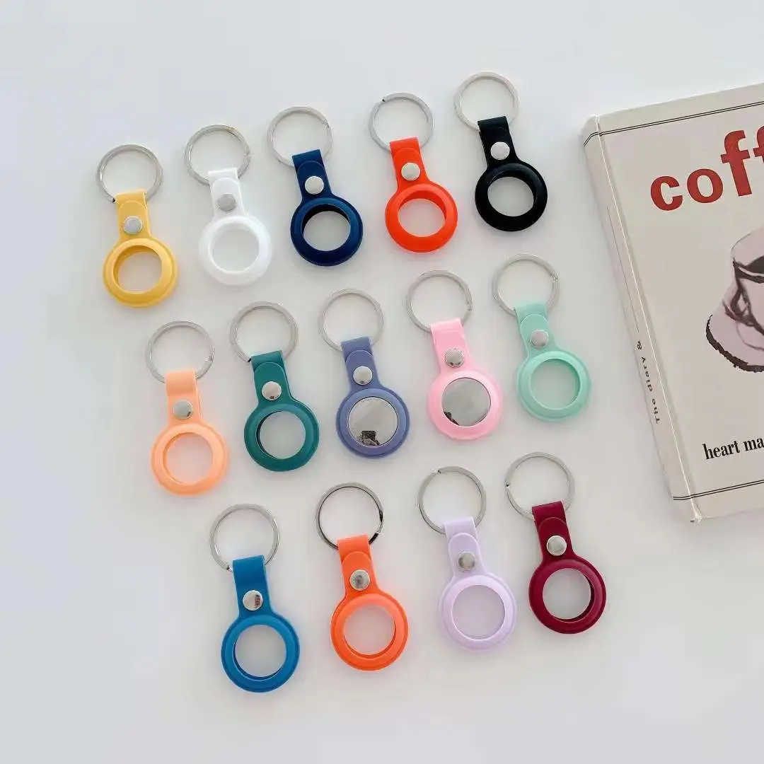 Blue Silicone Airtag Protective Cover for Keychain - Image 5