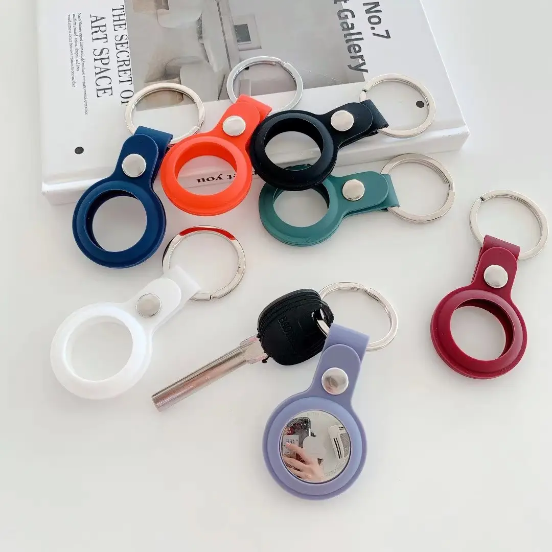 Blue Silicone Airtag Protective Cover for Keychain - Image 7