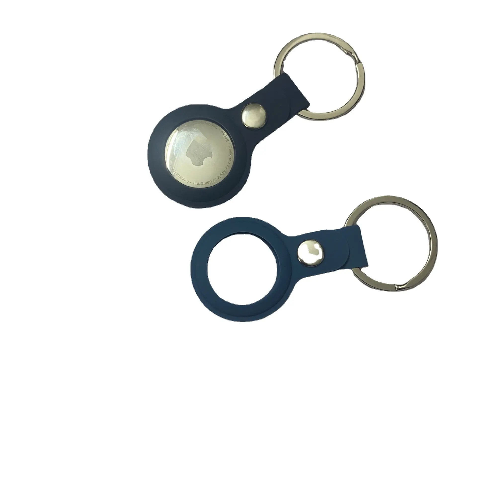 Blue Silicone Airtag Protective Cover for Keychain - Image 9