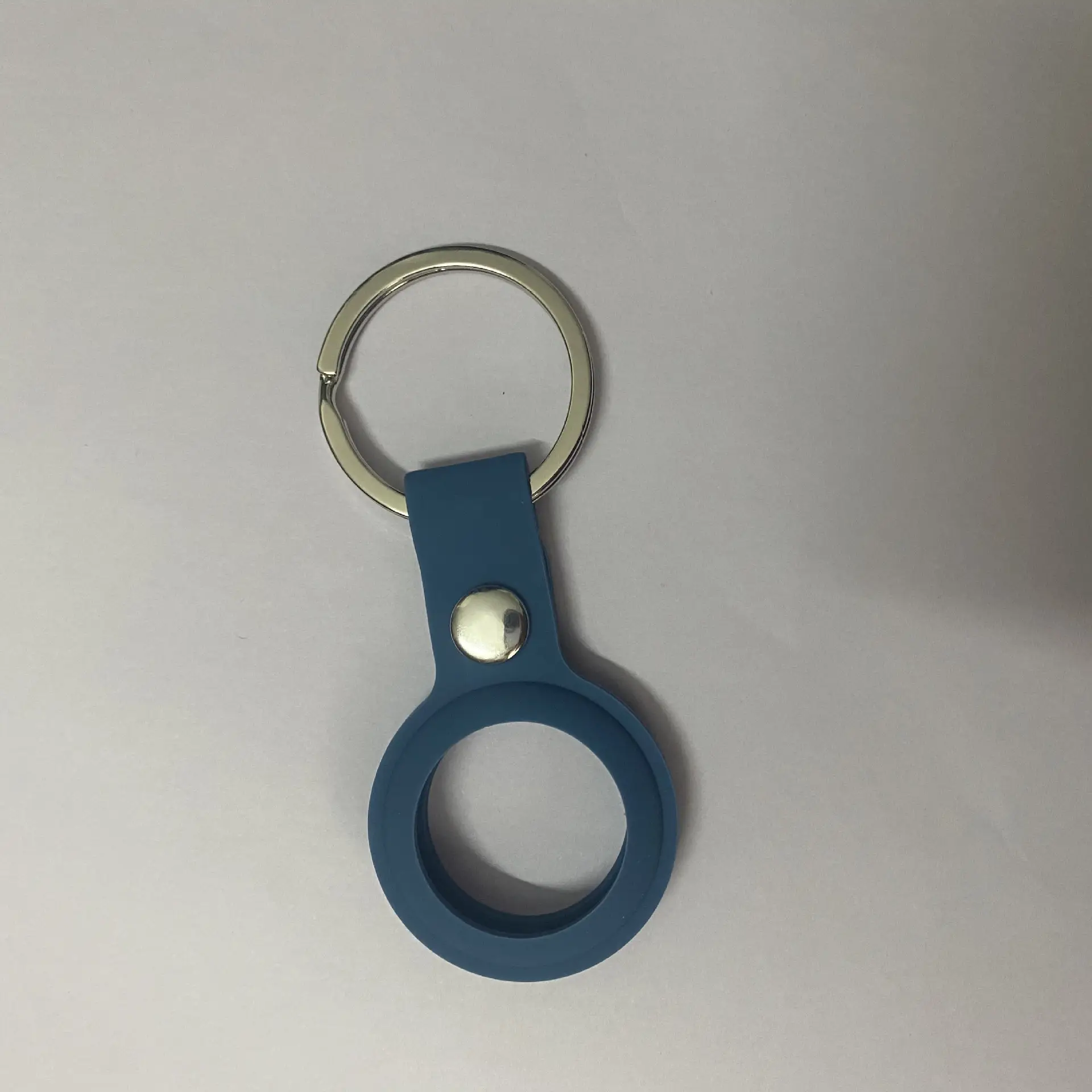 Blue Silicone Airtag Protective Cover for Keychain - Image 4