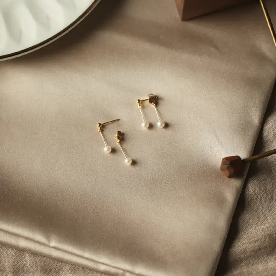 Smart Natural Freshwater Pearl Earrings Small French Fairy Ear Studs - Image 4