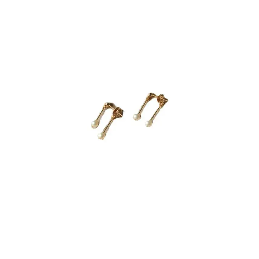 Smart Natural Freshwater Pearl Earrings Small French Fairy Ear Studs - Image 5