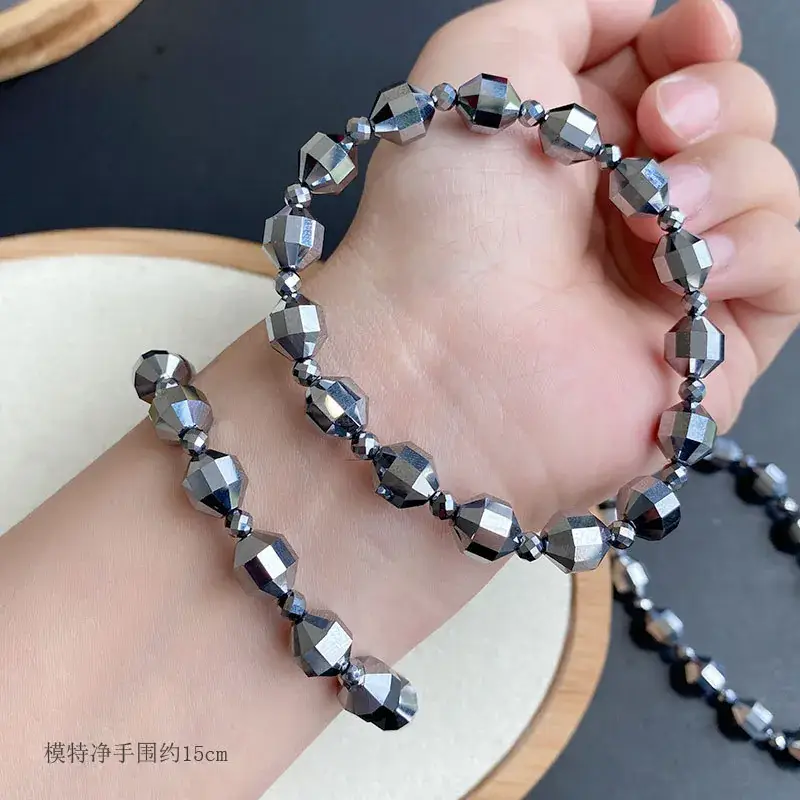 Silica Lantern Beads Bracelet 19.1g Black - Image 6