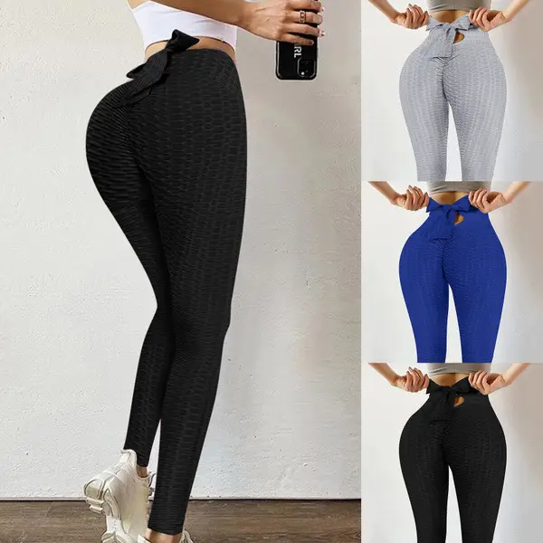Red Bow Bubble Leggings Large Women - Image 10