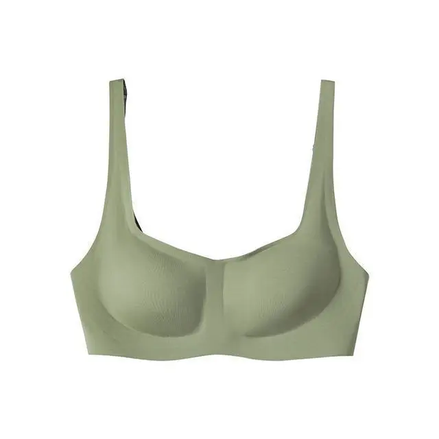 Mt Jelly Bra Women's French Small Square Collar One-Line Collar No Steel Ring Comfortable Thin Push-Up Nude Latex Bra