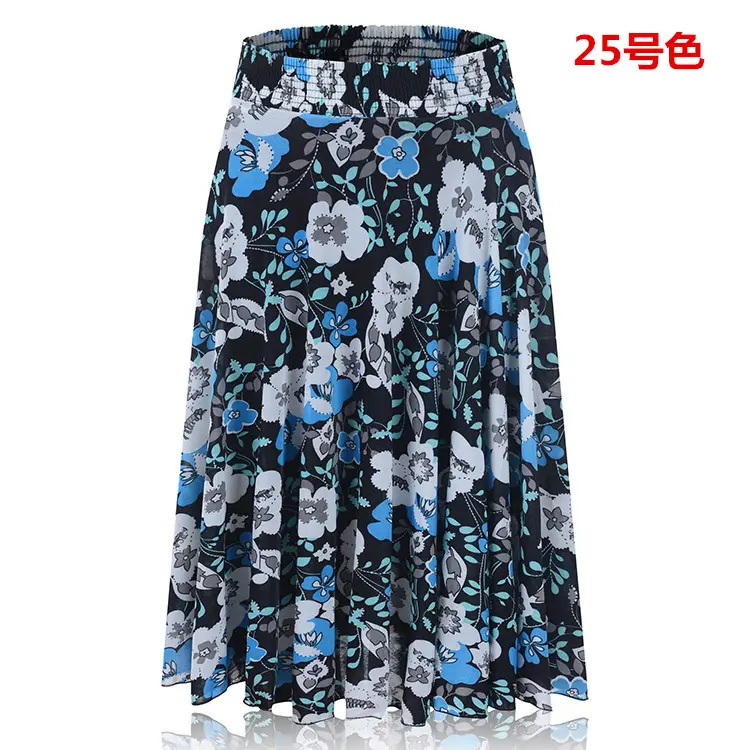 Black Floral Ice Silk Summer Skirts for Women — feature 24