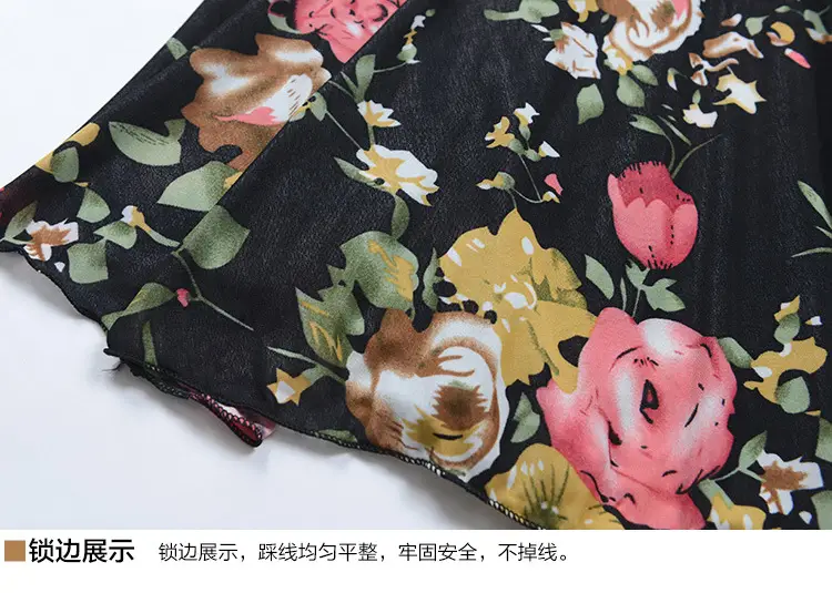 Black Floral Ice Silk Summer Skirts for Women — feature 30