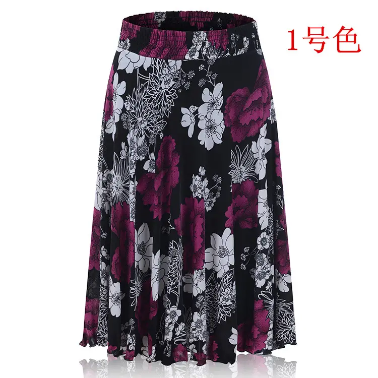 Black Floral Ice Silk Summer Skirts for Women — feature 7