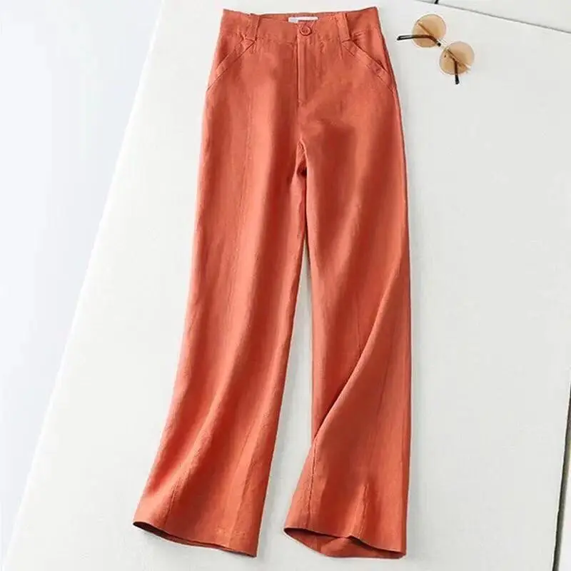 2026 Summer Linen Pants Straight Leg Wide Fit - Image 8