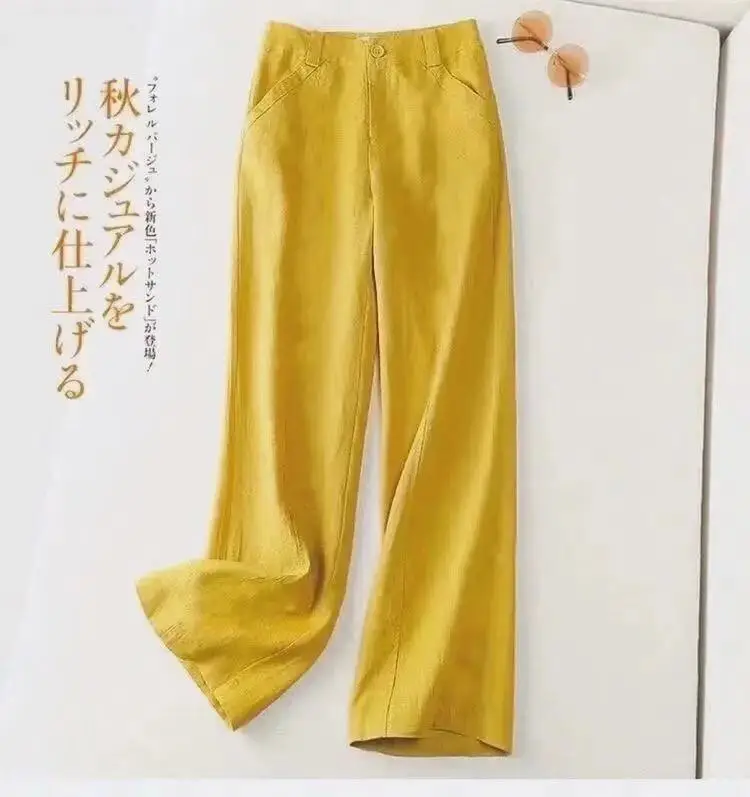2026 Summer Linen Pants Straight Leg Wide Fit — feature 10
