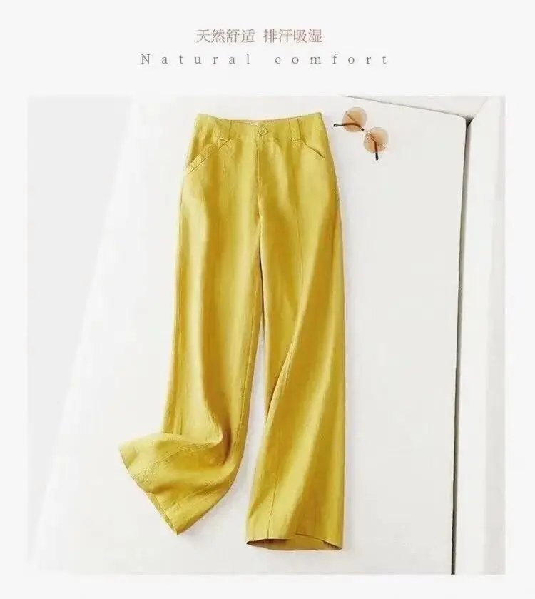 2026 Summer Linen Pants Straight Leg Wide Fit — feature 6